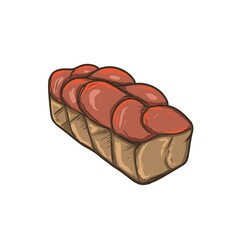brioche bread illustration on white background - 693227248