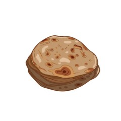 chapati bread illustration on white background - 693227449
