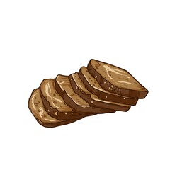 dark rye bread illustration - 693227467