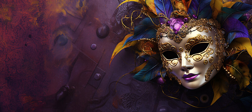 beautiful coloured and detailed Mardi Gras mask
