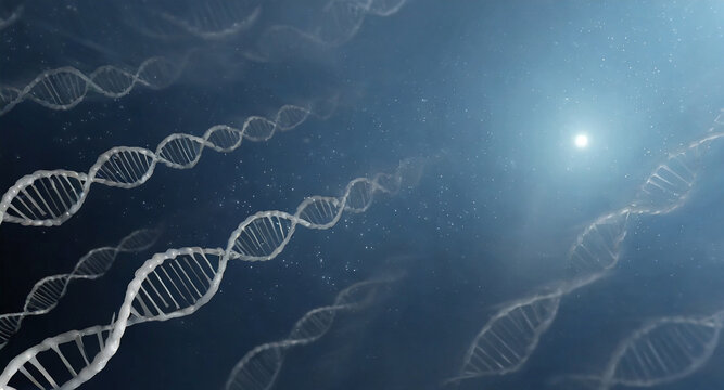 Tracking genomic environmental DNA concept, living organism in the ocean leaves traces of eDNA detectable in water samples