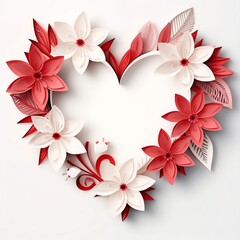 heartshaped floral paper art origami valentines