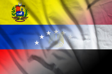 Fototapeta premium Venezuela and Egypt government flag transborder relations EGY VEN