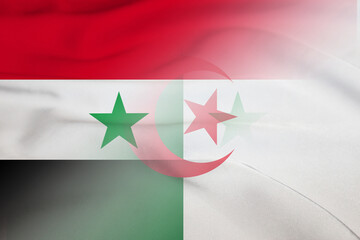 Syria and Algeria political flag transborder contract DZA SYR