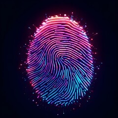 Colored fingerprint on the background