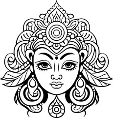 Durga maa head drawing 