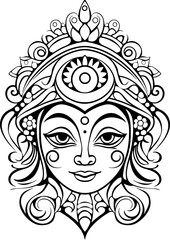 Durga maa head drawing 