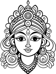 Durga maa head drawing 