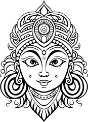 Durga maa head drawing 