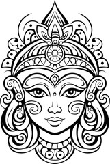 Durga maa head drawing 