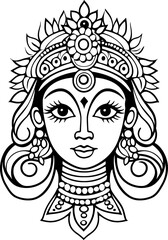 Durga maa head drawing 