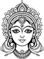 Durga maa head drawing 