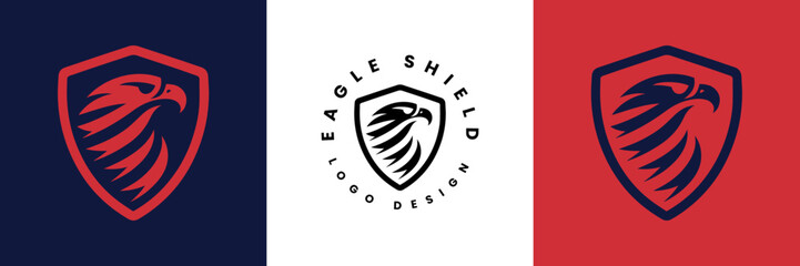 Eagle shield logo Design, Shield eagle logo inspiration, Eagle and shield logo design, Bird, falcon or hawk head badge emblem vector icon