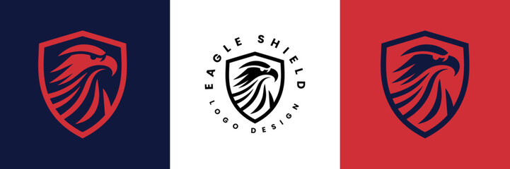 Eagle shield logo Design, Shield eagle logo inspiration, Eagle and shield logo design, Bird, falcon or hawk head badge emblem vector icon