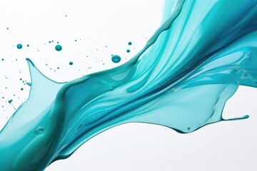 A close up of a blue liquid wave. A close up view of a tile, cyan colored wavy surface.
