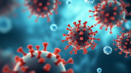 Fototapeta na wymiar Microcosmic Menace: HIV Virus