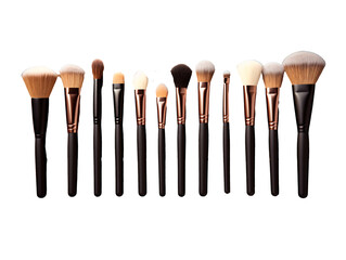 Collection of make up brushes isolated on transparent background