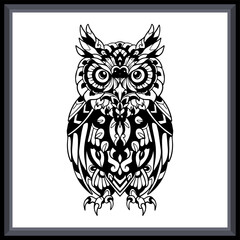 Obraz premium Owl head tribal tattoo mandala arts.