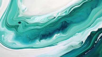 A close up of a painting of a wave.