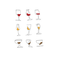 set of glass of wine