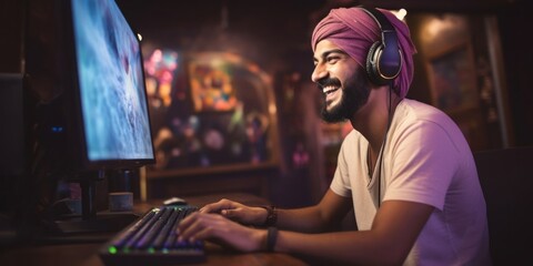 East Indian Male Gamer Employee Profession Good Looking Concept Generative AI