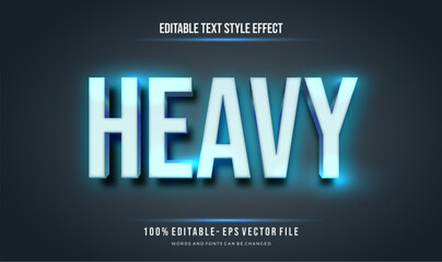 Editable text effect glowing blue color gradient. Text style effect. Editable fonts 