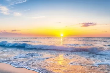 Zelfklevend Fotobehang Sunrise or sunset over the sea AI generated © Bilal