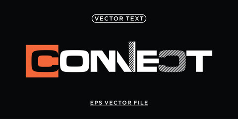 vector design of letters that say connect in modern vintage style	
