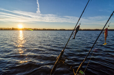 Angler lake sunset in the end of November