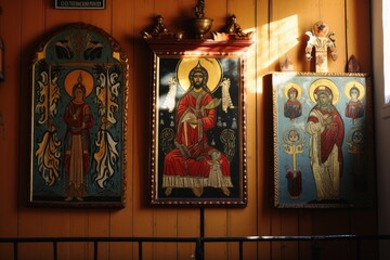 Ancient works of art of the Christian religion. - obrazy, fototapety, plakaty