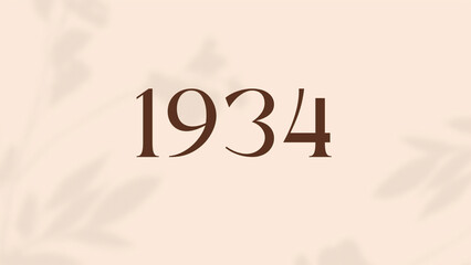 Vintage 1934 birthday, Made in 1934 Limited Edition, born in 1934 birthday design. 3d rendering flip board year 1934.