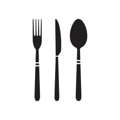 spoon and fork icon set. spoon, fork and knife icon vector. restaurant icon. Cutlery Restaurant Icon Set. Vector illustration on white background. - obrazy, fototapety, plakaty