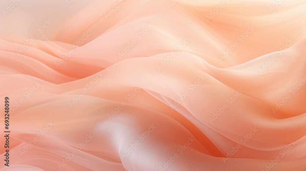 Poster Closeup of a muted, abstract peach backdrop with wisps of soft Peach Fuzz adding subtle dimension.