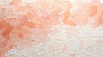 Minimalistic view of a pastel Peach Fuzz mosaic pattern, combining playful and sophisticated elements. - obrazy, fototapety, plakaty
