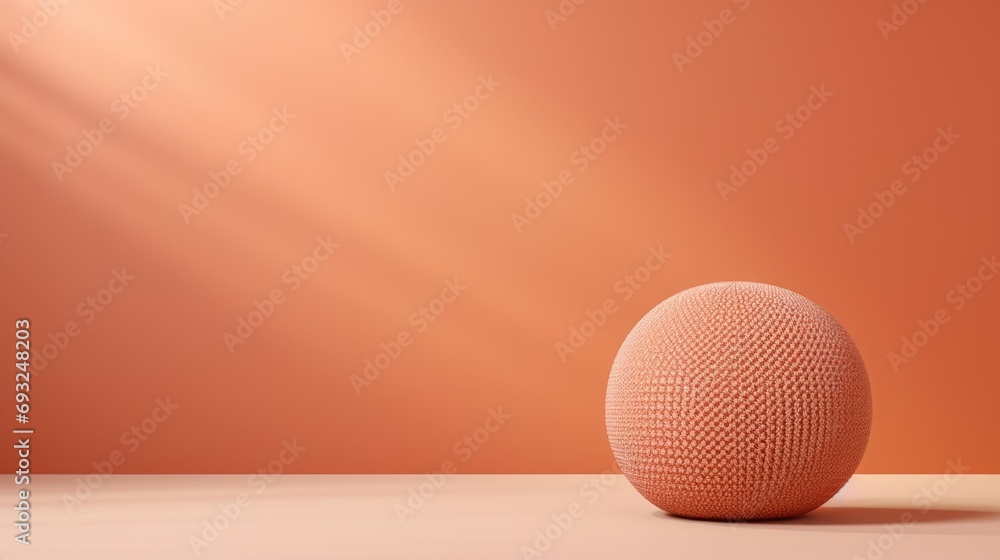 Fototapete minimalistic view of a peach fuzz coloured backdrop featuring a delicate woven pattern, adding a uni