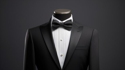 Mannequin wearing a blank suit with tie.