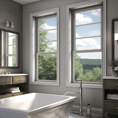 Bathroom windows. Modern to classic design.