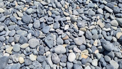 pebbles on the sea and the beach