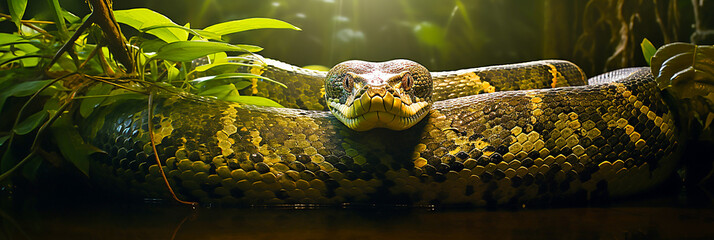 Big snake in the jungle - Powered by Adobe