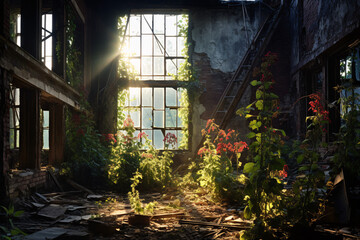 Nature's Reclaim  A Hauntingly Beautiful Abandoned Factory Reborn with Greenery