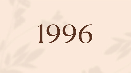 Vintage 1996 birthday, Made in 1996 Limited Edition, born in 1996 birthday design. 3d rendering flip board year 1996