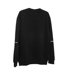 Stylish black sweater isolated on white. Men`s clothes