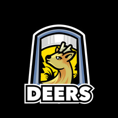 Deer badge symbol emblem logo template 