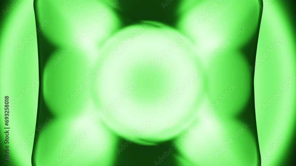 Poster glowing balls move in fabric. design. beautiful 3d animation of moving glowing balls in bag. effect 