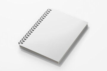 a5 wire bound spiral ring binder diary corporate notebook planner realistic mockup design template isolated in white background 3d rendering illustration