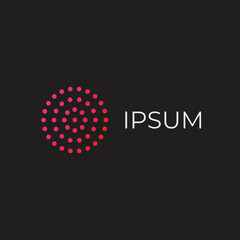 abstract sun circle tech logo design