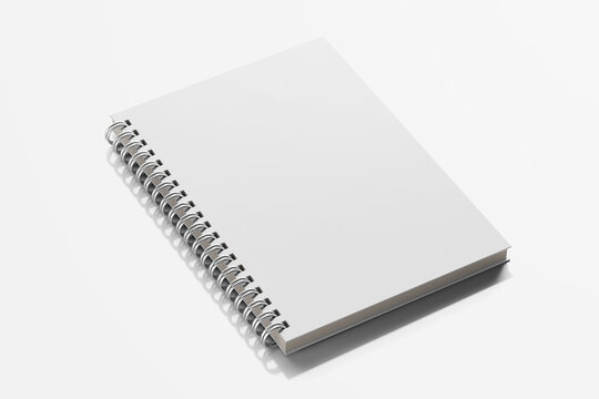 a5 wire bound spiral ring binder diary corporate notebook planner realistic mockup design template isolated in white background 3d rendering illustration