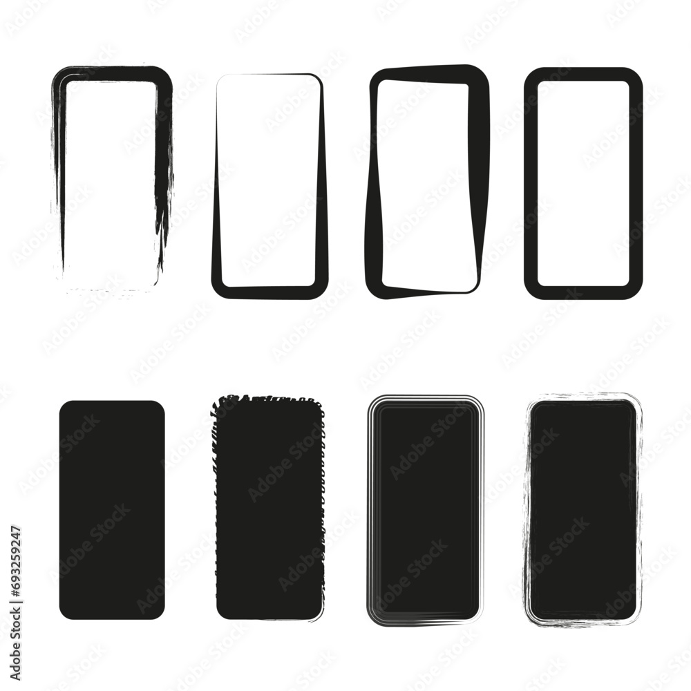 Poster grunge style set of square and rectangle shapes. vector illustration. eps 10.