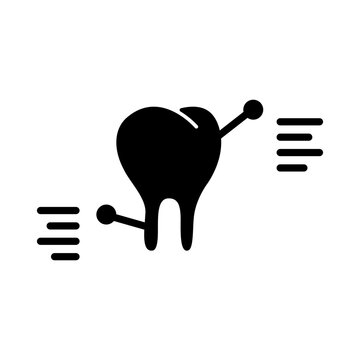 Teeth with description. Dental health care icon