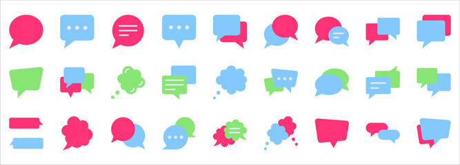Chat Vector icon set. Speech bubble icons set, vector illustration on white background